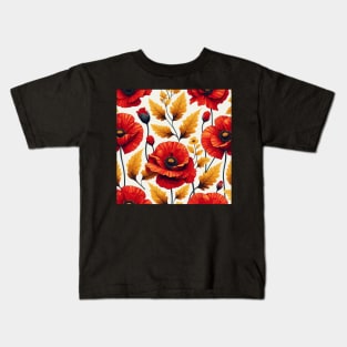 Red Poppy Flower Kids T-Shirt